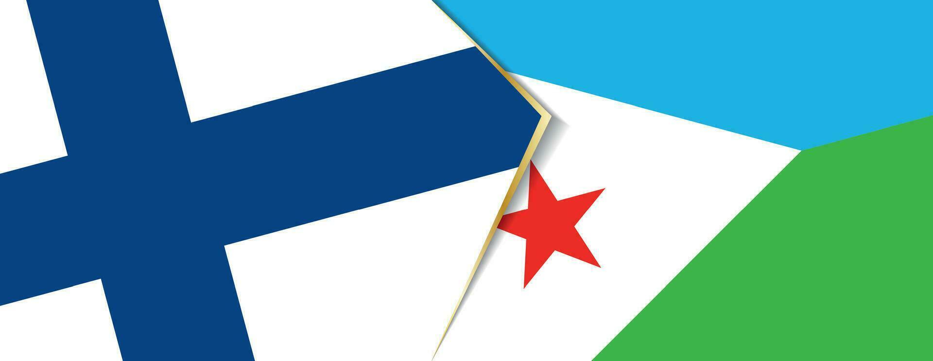 Finland and Djibouti flags, two vector flags.