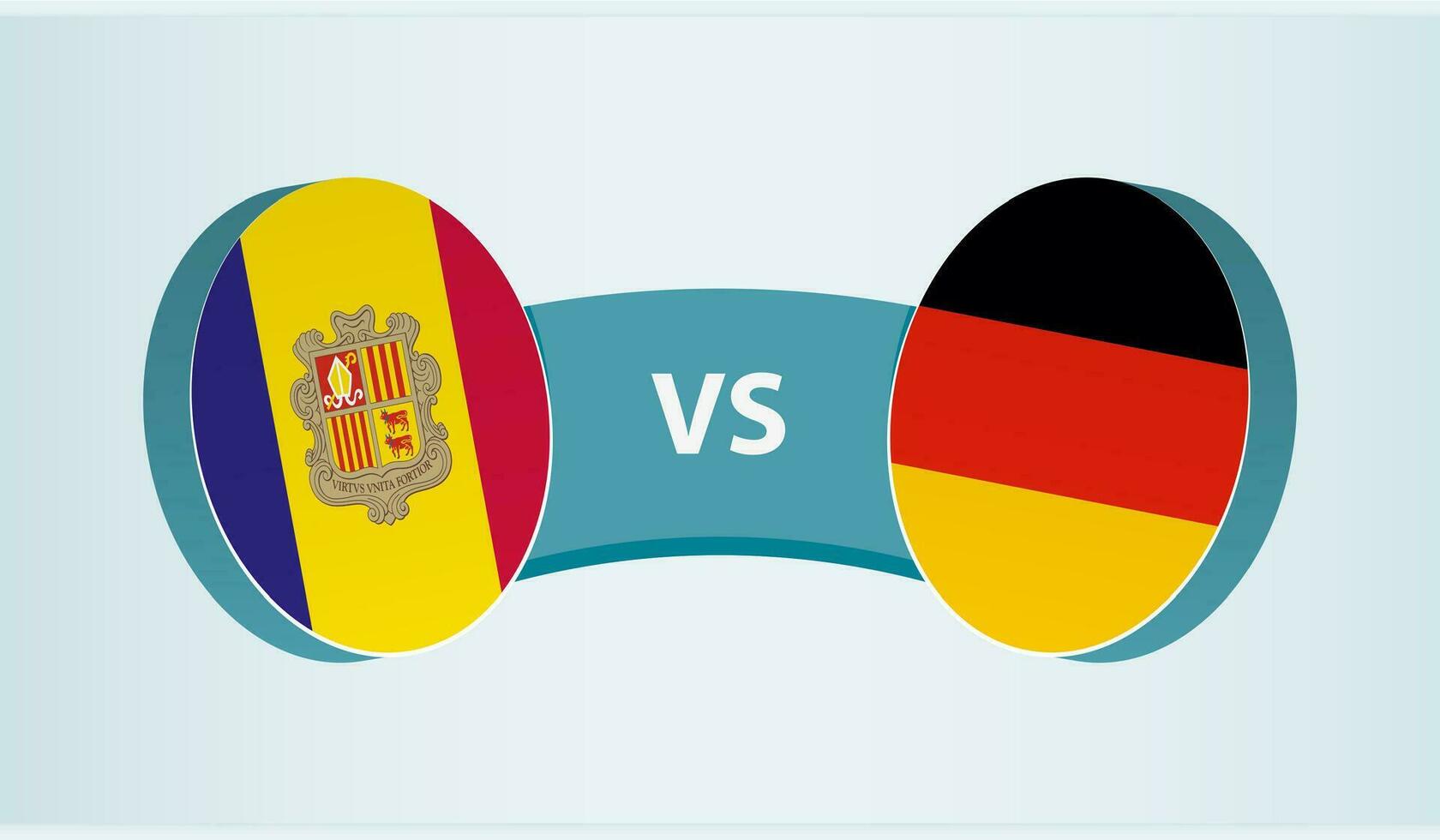 Andorra versus Germany, team sports competition concept. vector