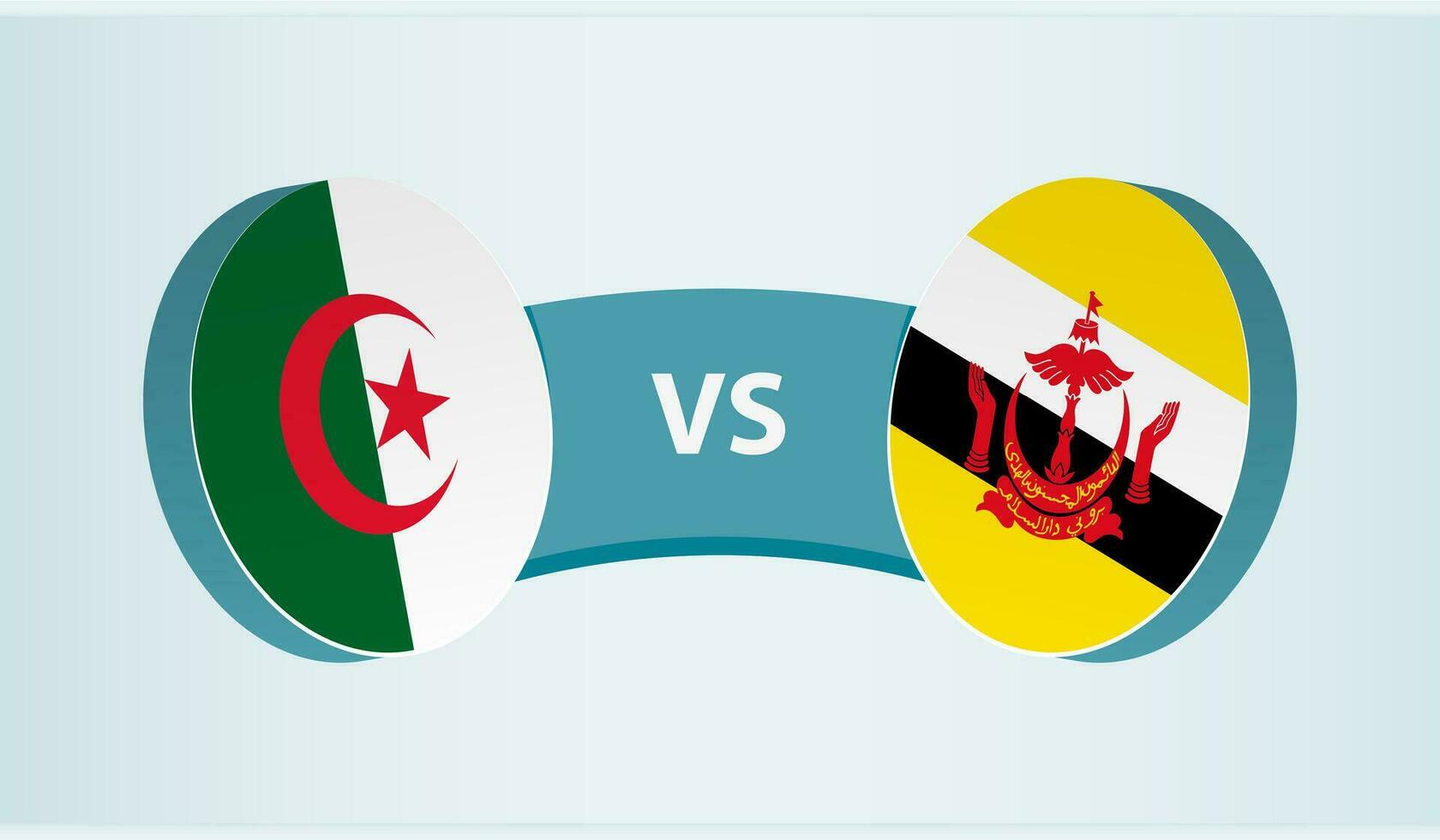 Algeria versus Brunei, team sports competition concept. vector