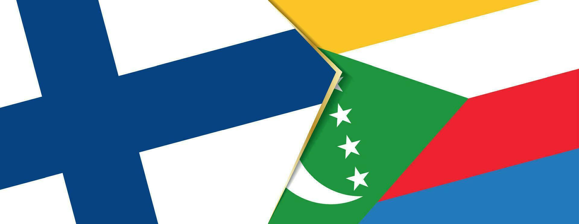Finland and Comoros flags, two vector flags.
