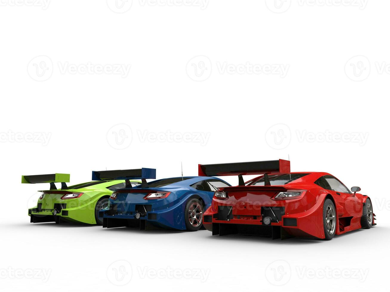 R G B modern super sports concept cars - tail wing view photo