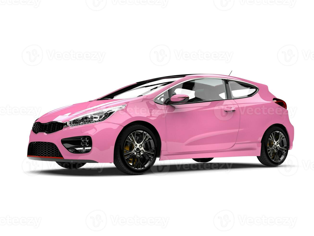 Candy pink modern compact electric car photo