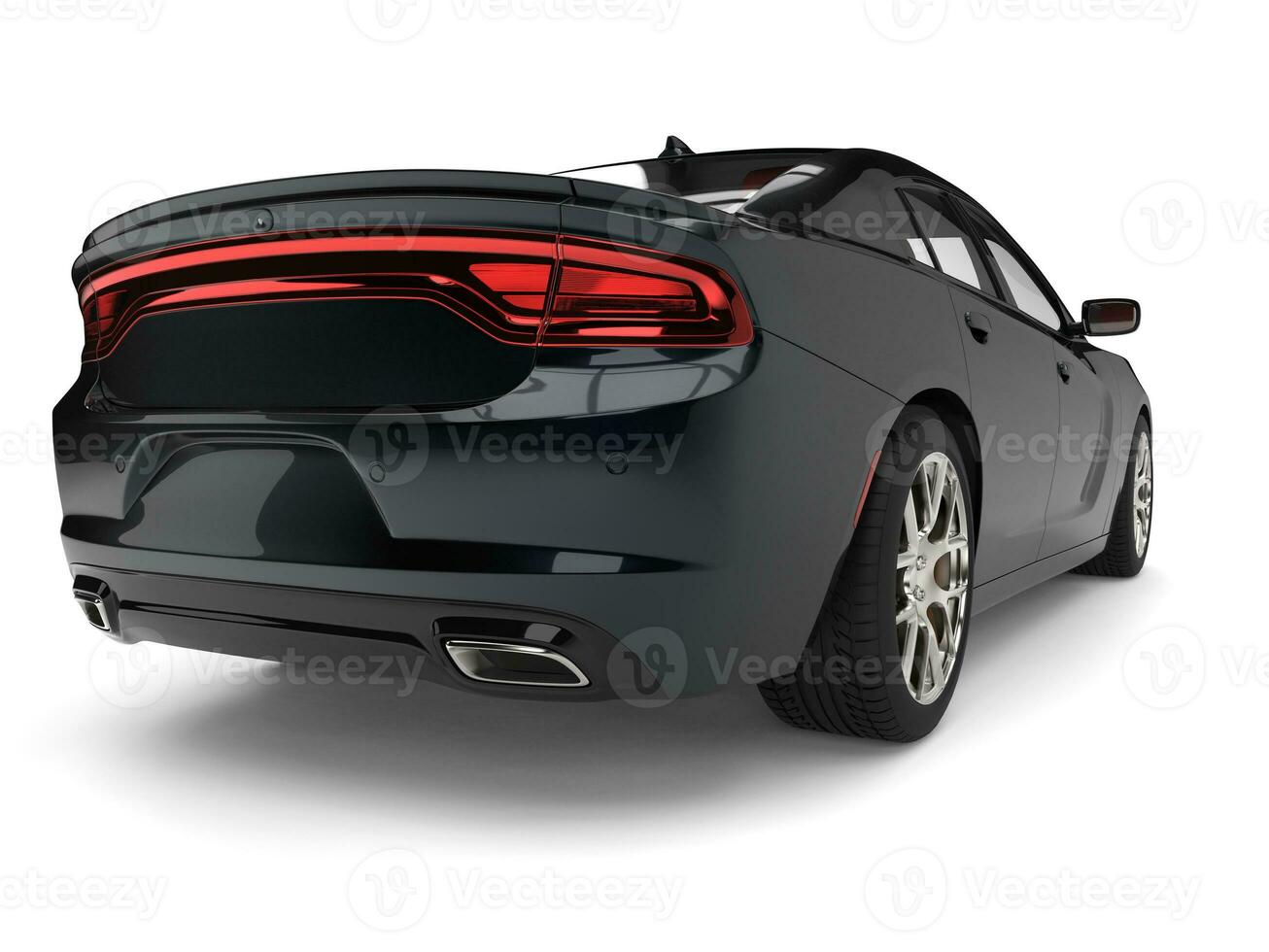 Black modern fast car - tail view photo