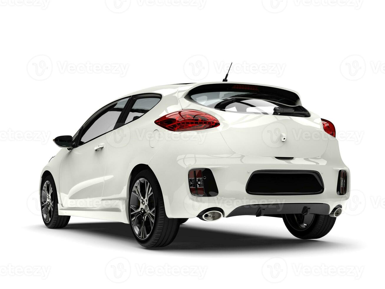 Sublime white modern electric car - tail view photo