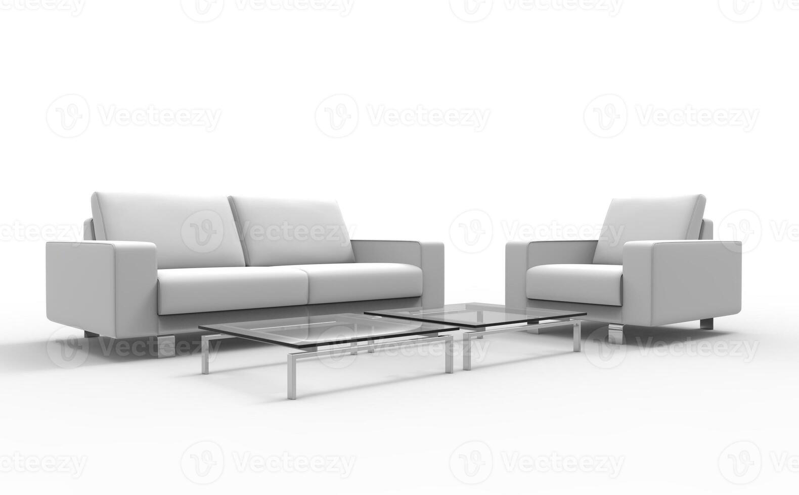 White Sofa And Armchair photo