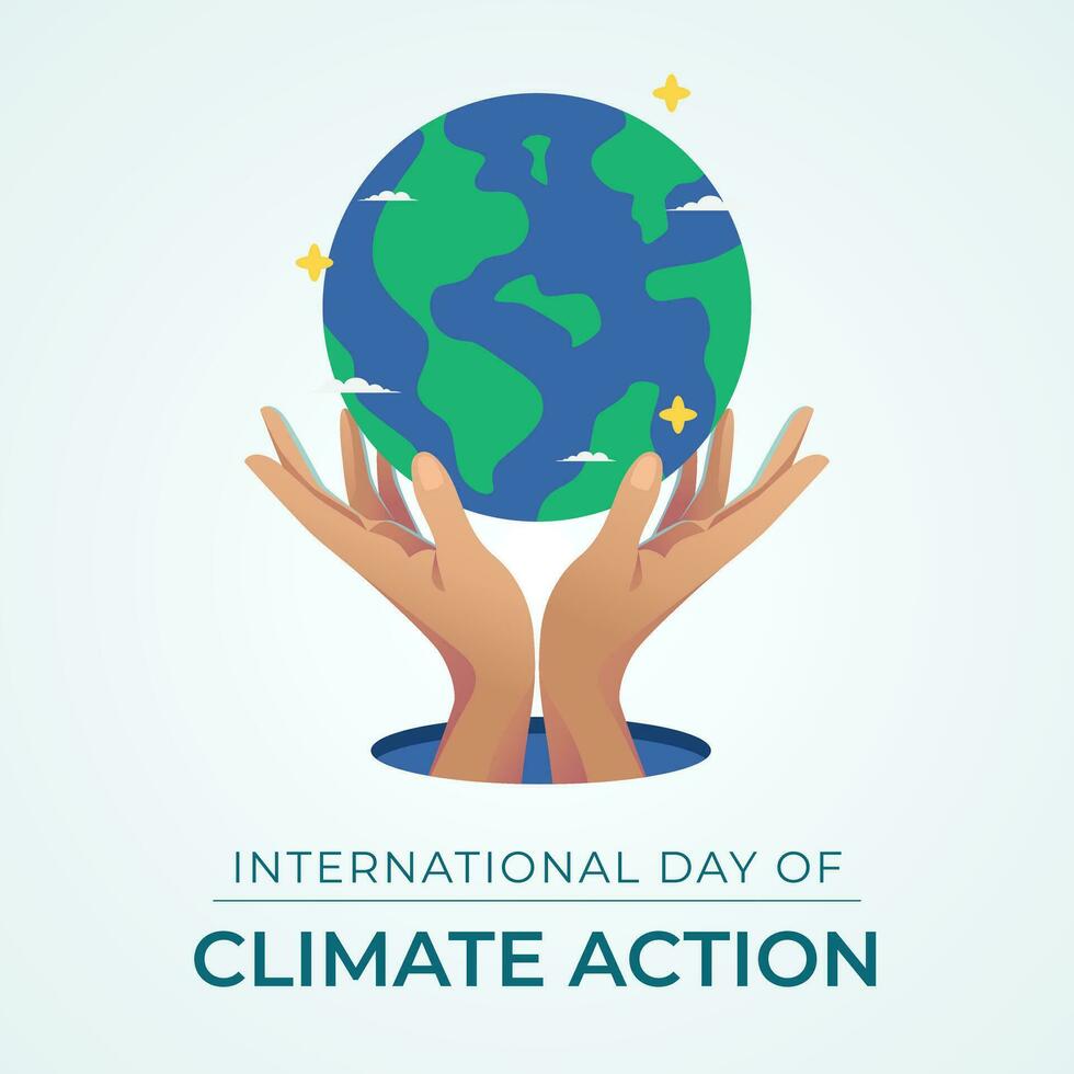 International Day of Climate Action design template good for celebration usage. Climate action design illustration. Globe vector illustration. Vector eps 10.