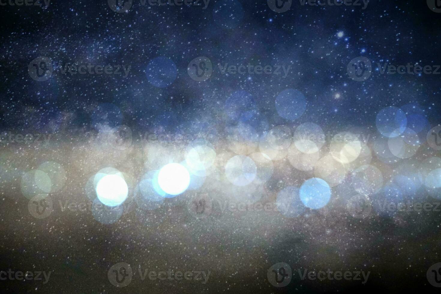 Blur bokeh circle in galaxy milky way background photo