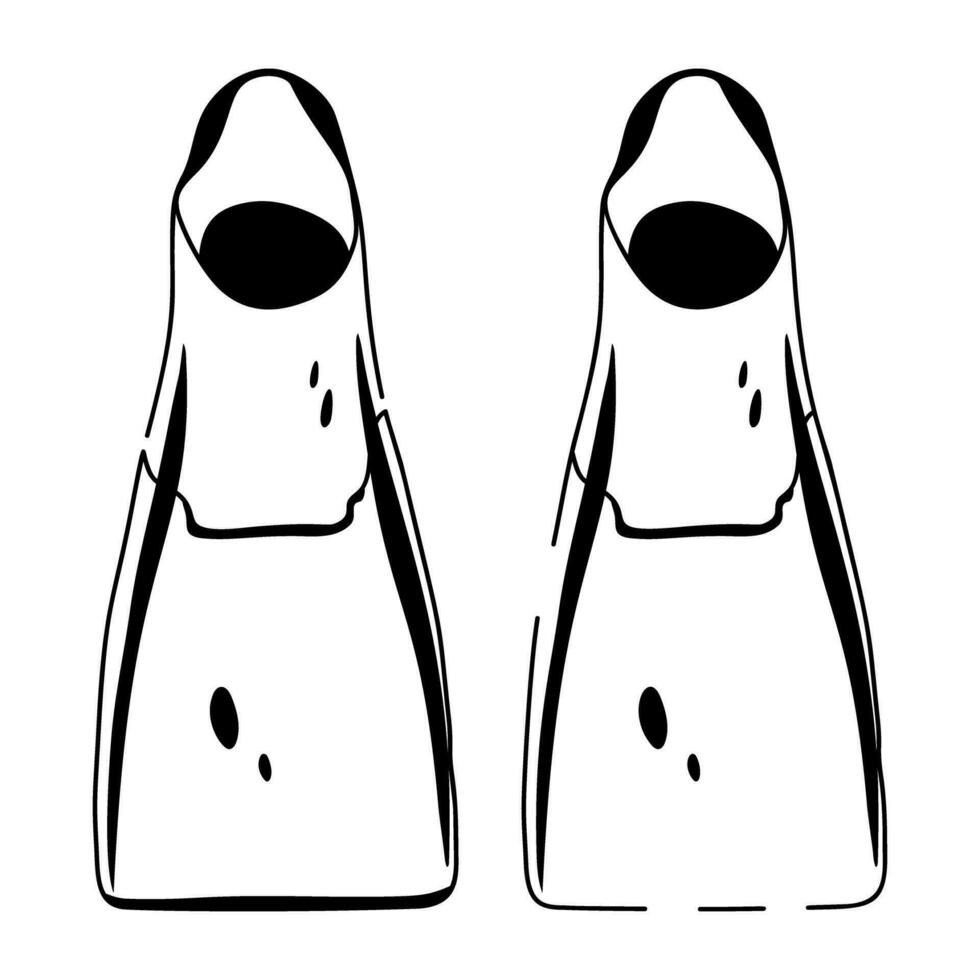 Trendy Diving Fins vector