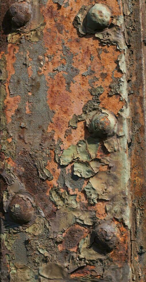 Rusted metal rivets photo