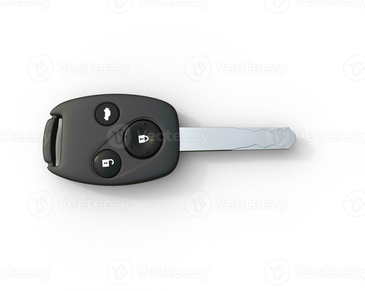 Car key - top view on white background, ideal for digital and print design. photo