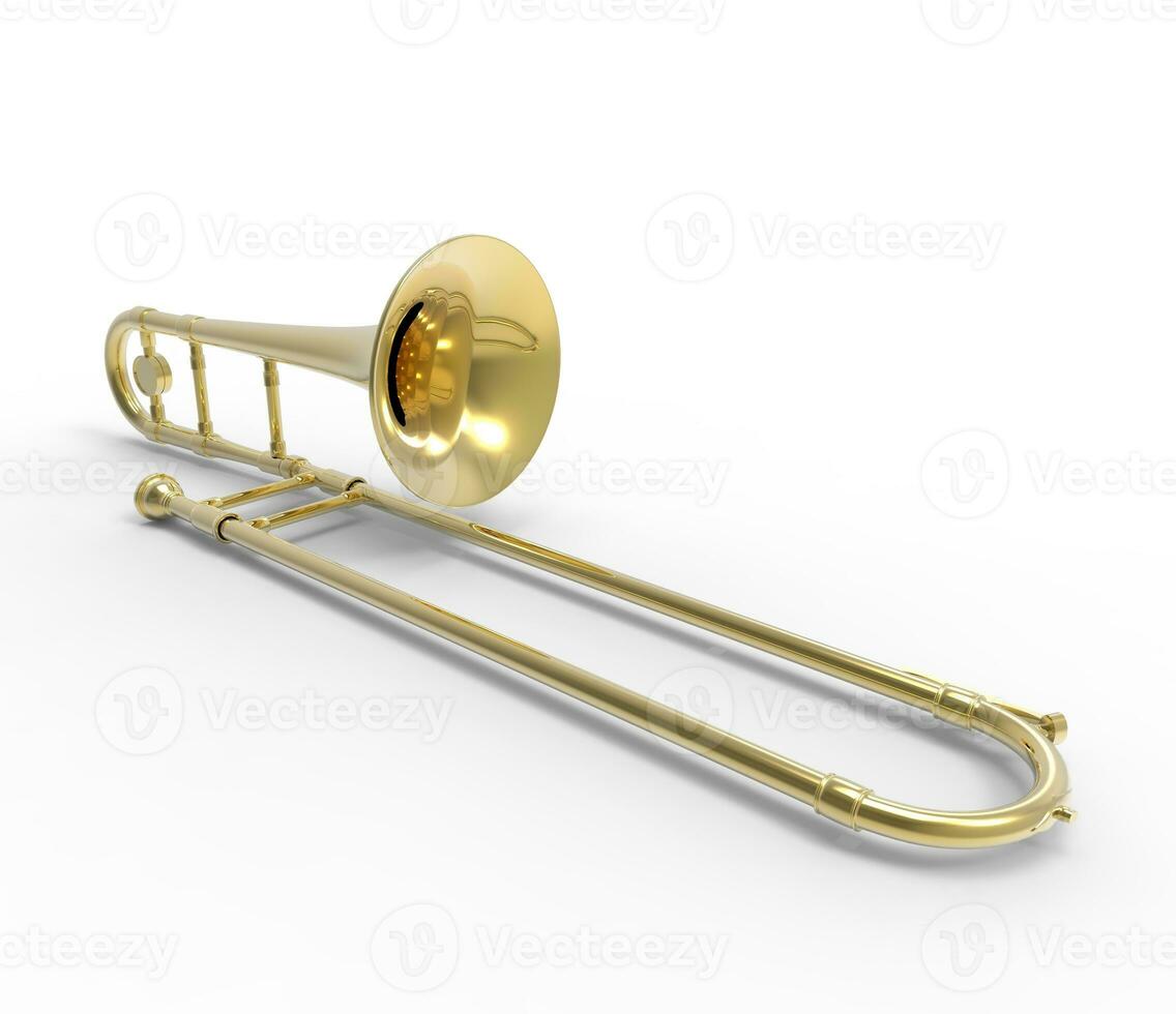 Trombone - isolated on white background photo