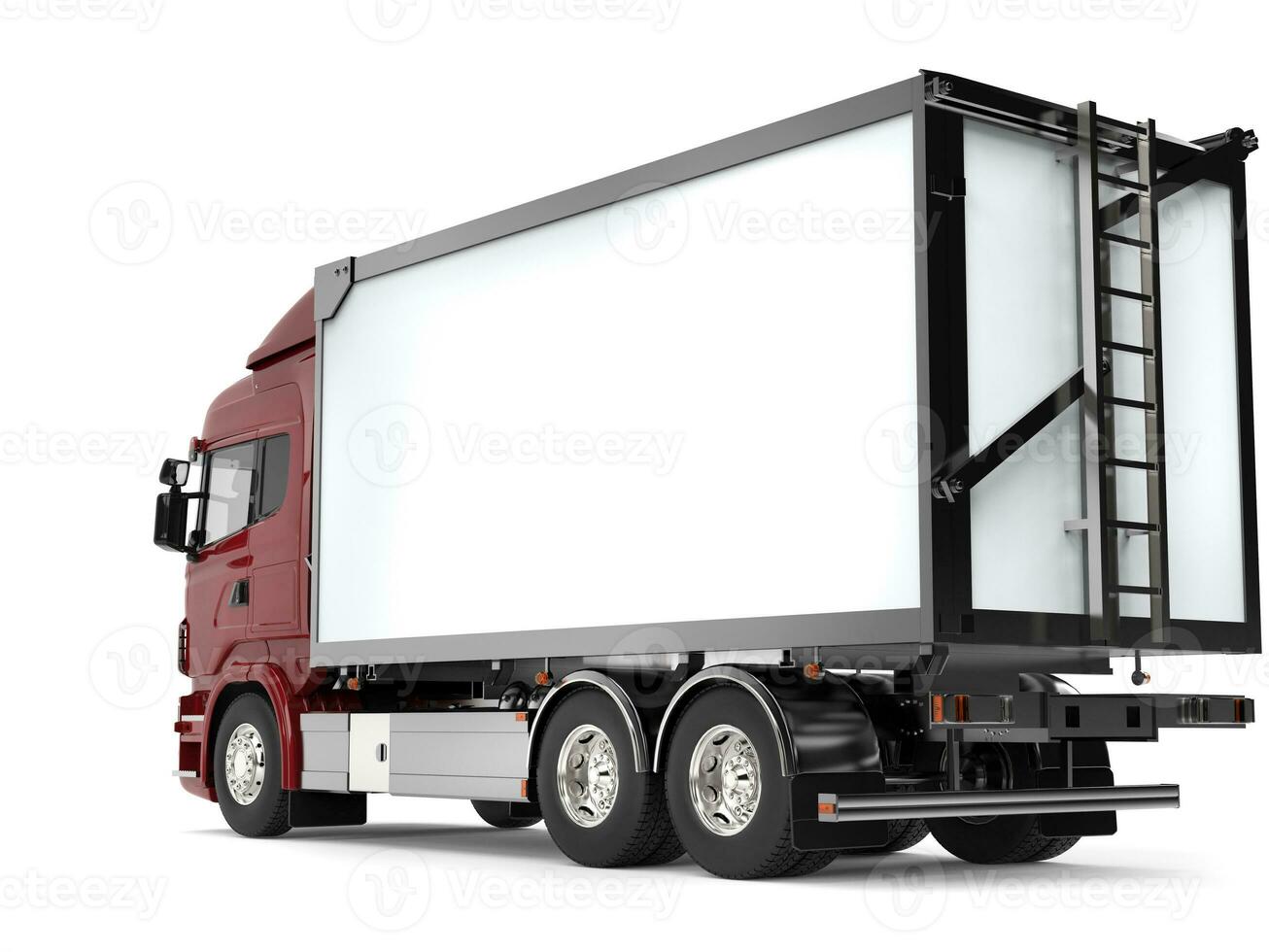 Heavy transport truck - rear view photo