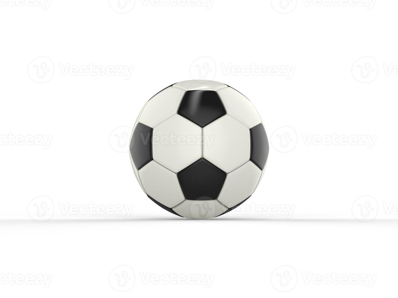 Classic black and white football - side view photo