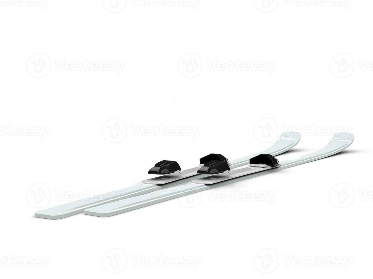 Skis on white background, ideal for digital and print design. photo