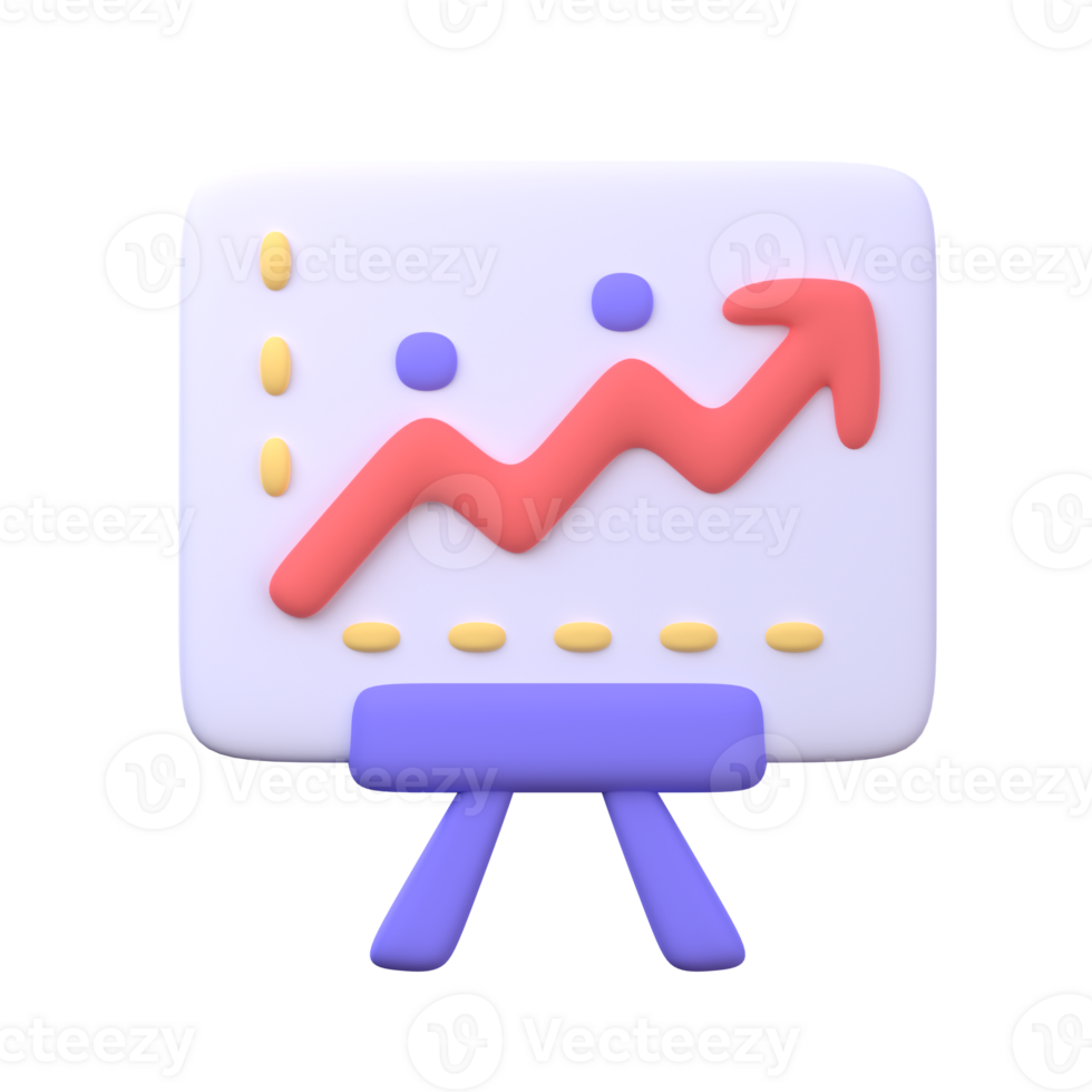 3D statistical data presentation icons. Office business elements. png