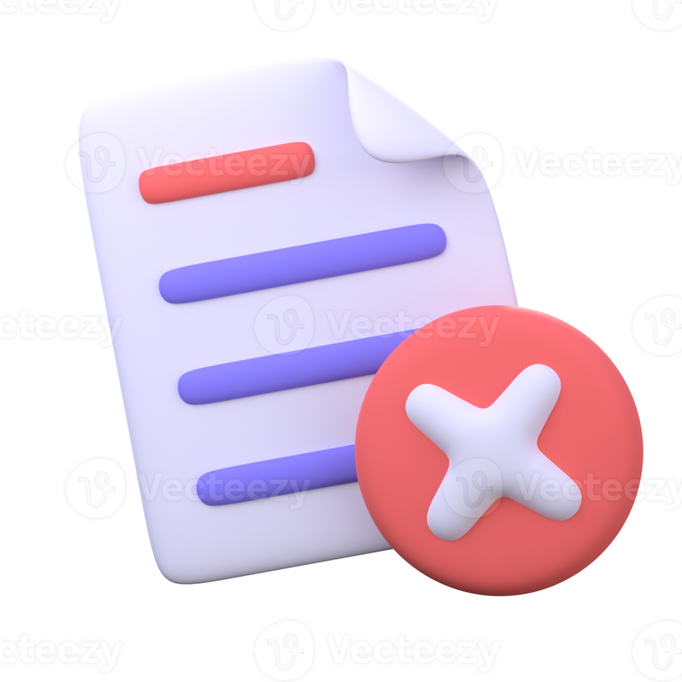 3D document inspection icon. Office business element. png
