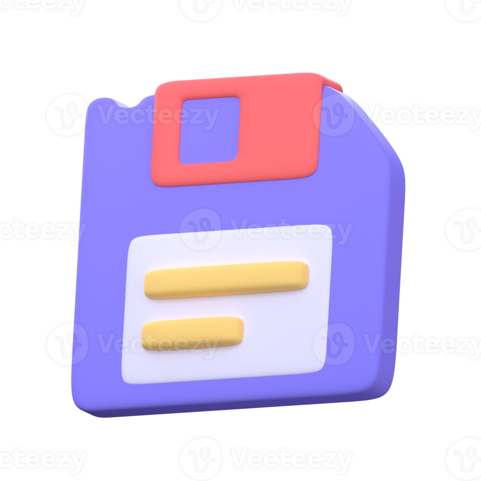 3D disk icon. Saving data on computer. Business elements in the office png