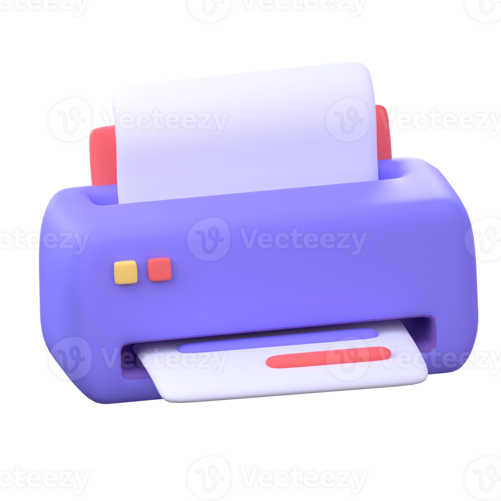 3D document printer icon. Office business element. png