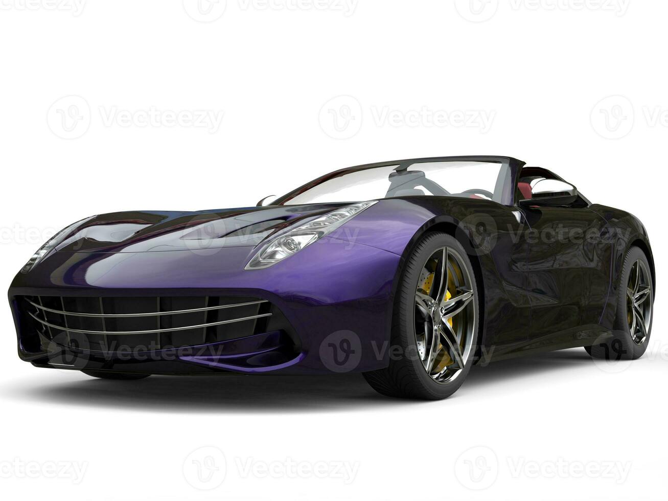 Awesome modern sports car with two tone metallic paint - purple and black photo