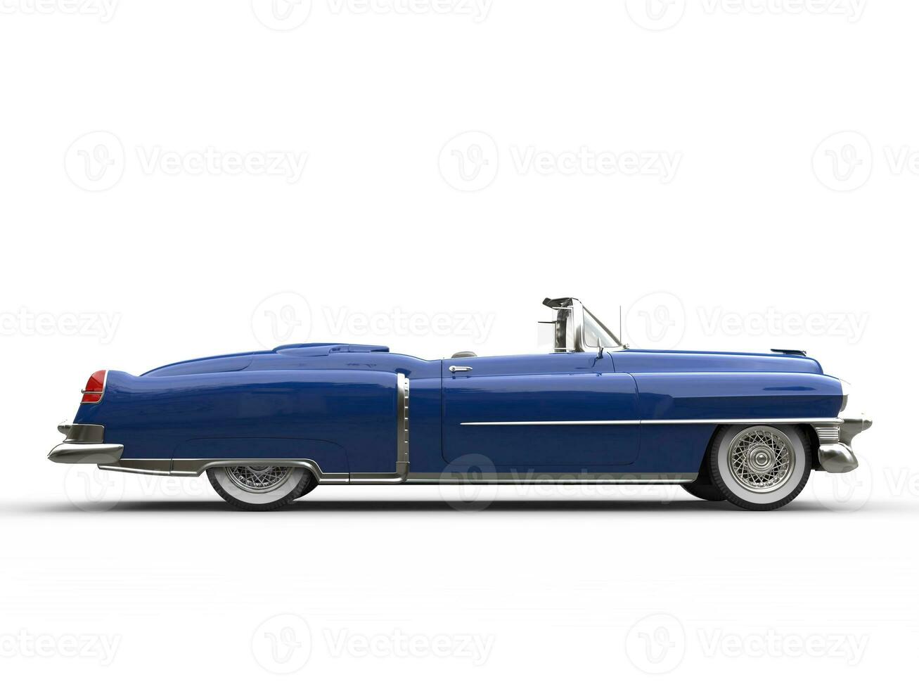 Cool blue retro vintage car - side view photo