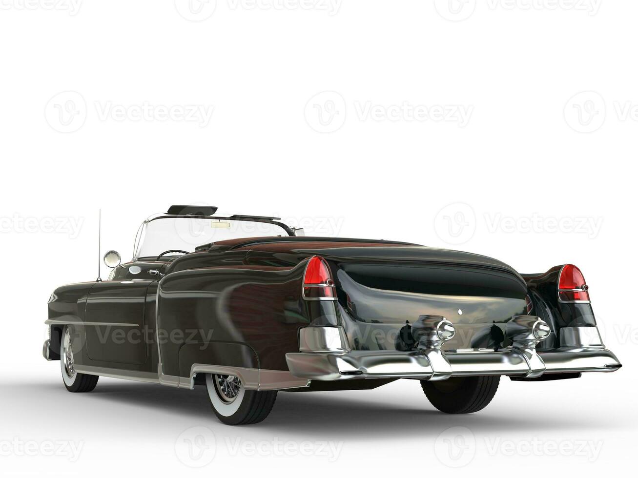 Retro vintage black car - back view closeup photo