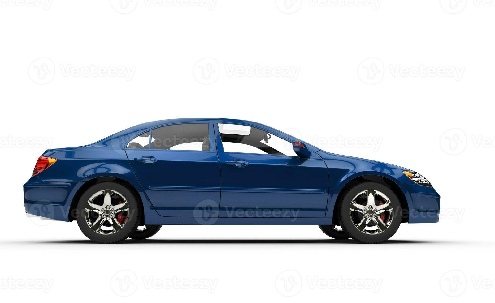 Blue Sedan Side View photo