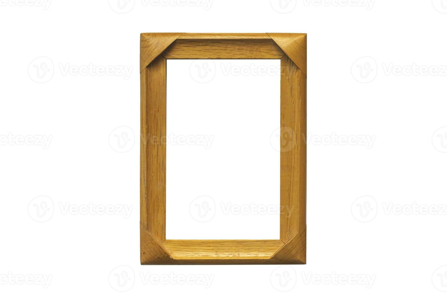 isolated wooden frame on white photo