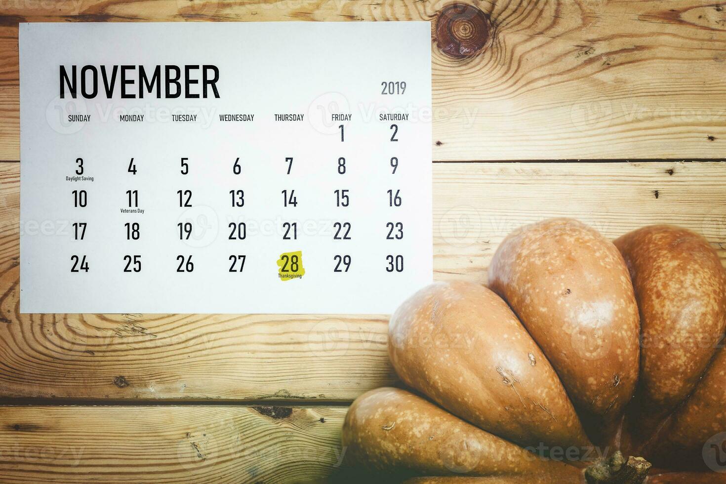 November 2019 monthly calendar photo