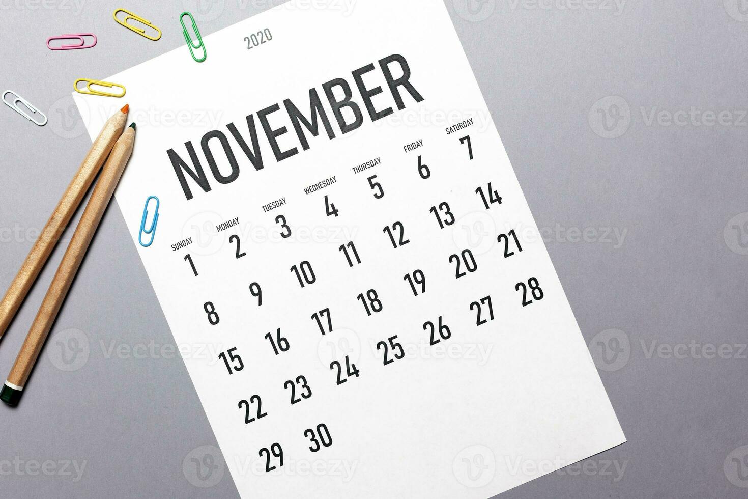 November 2020 simple calendar photo