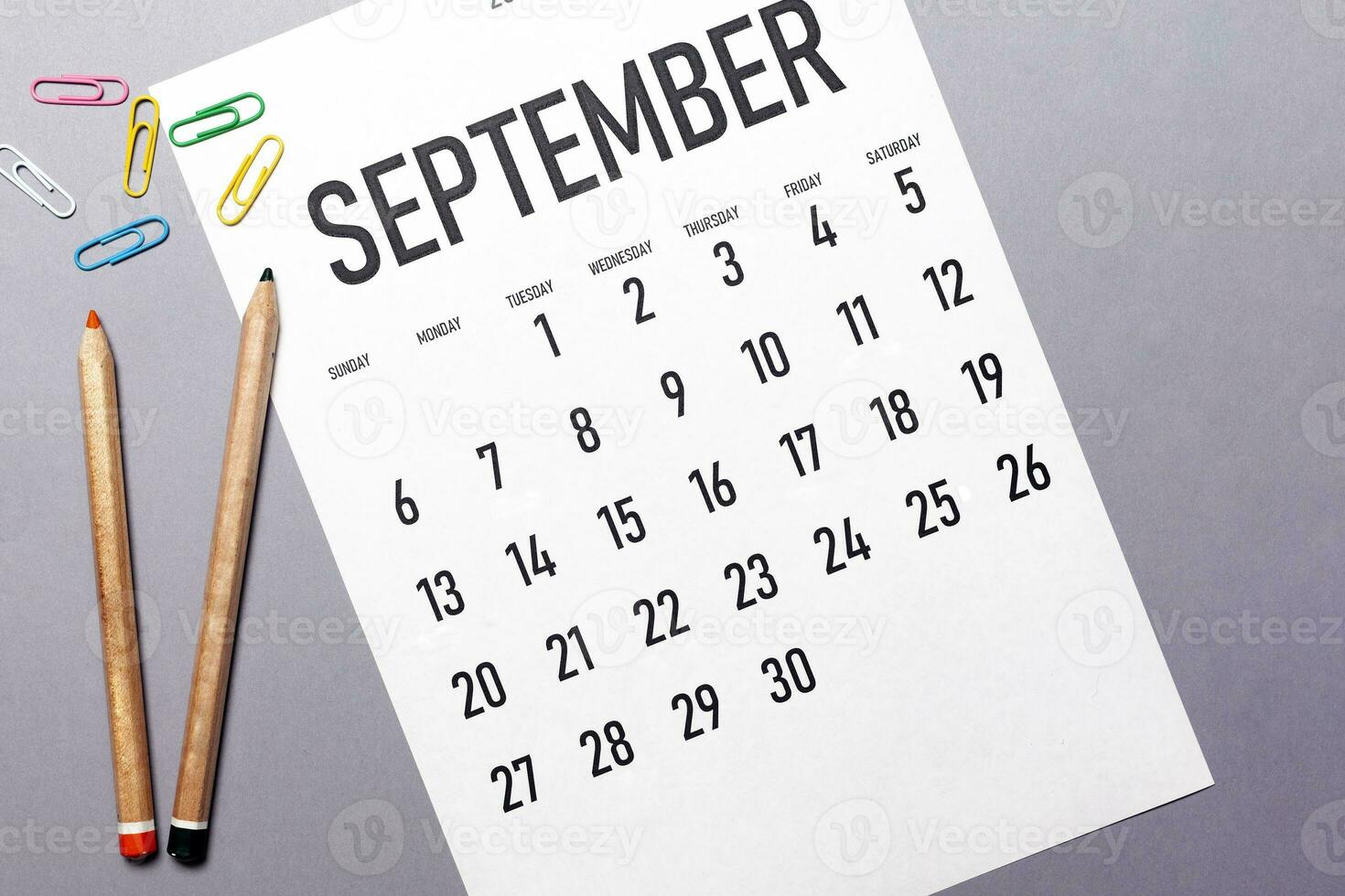 septiembre 2020 sencillo calendario foto