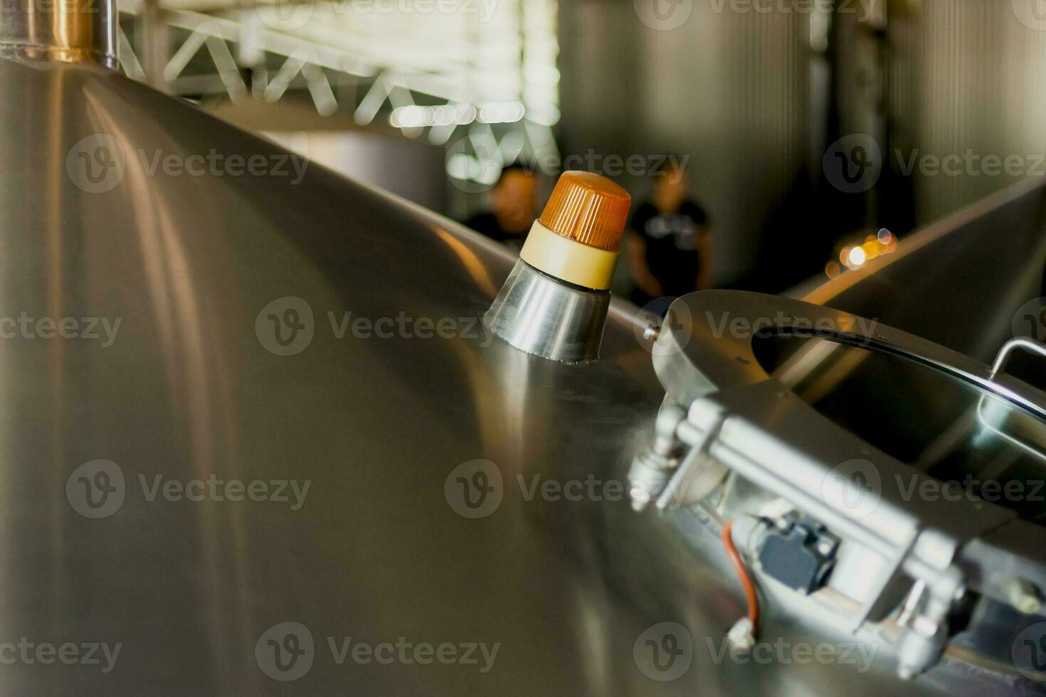 brewery stainless steel tanks. business concept brewed beer, beer production photo