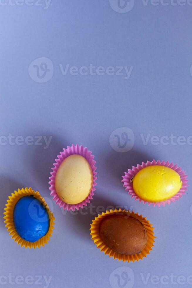 Colorful easter eggs photo