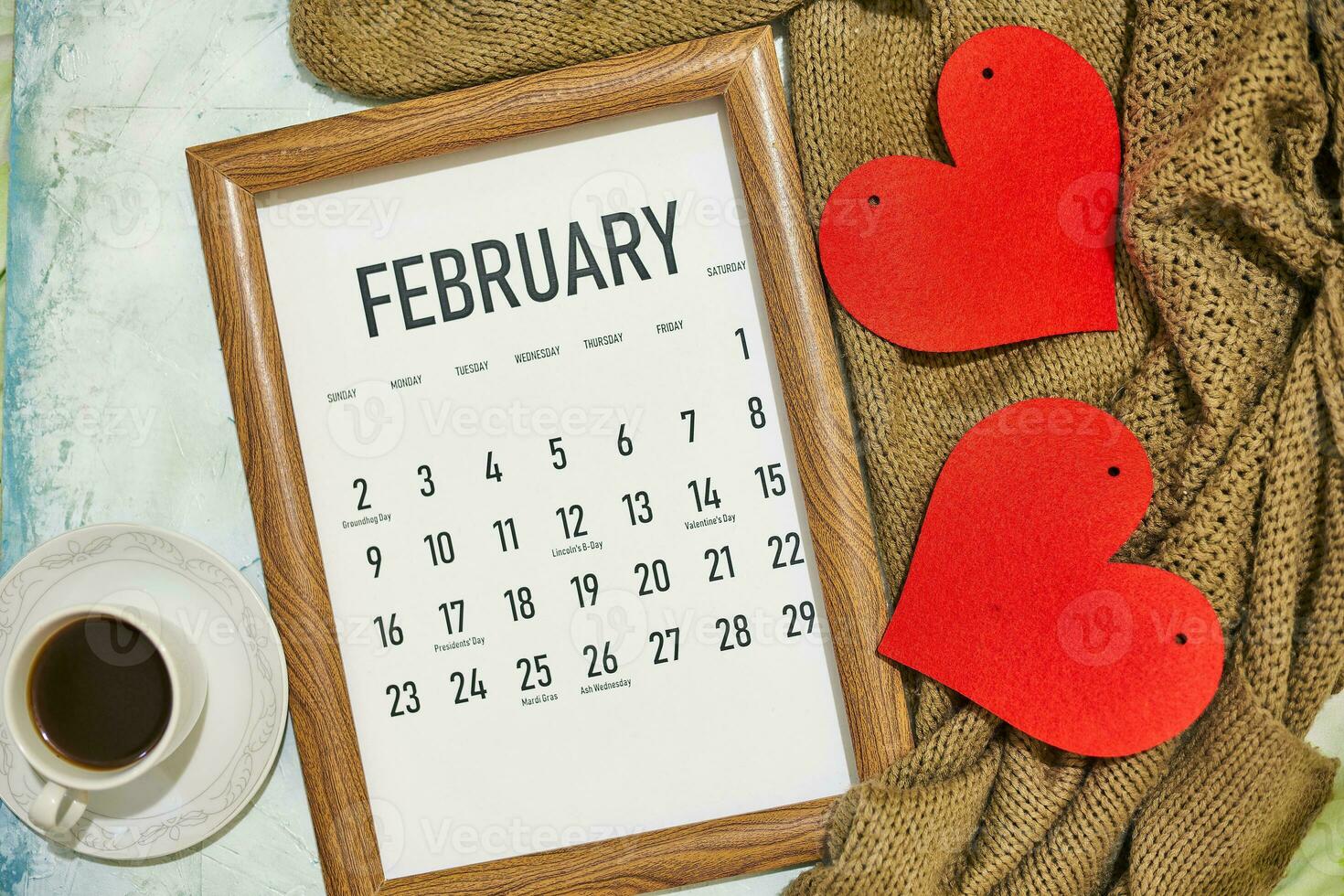 February 2020 monthly calendar photo