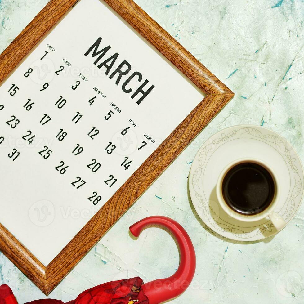 March 2020 monthly calendar photo