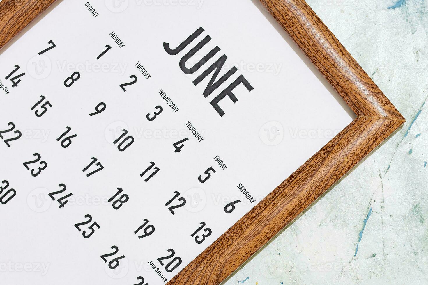 June 2020 monthly calendar photo