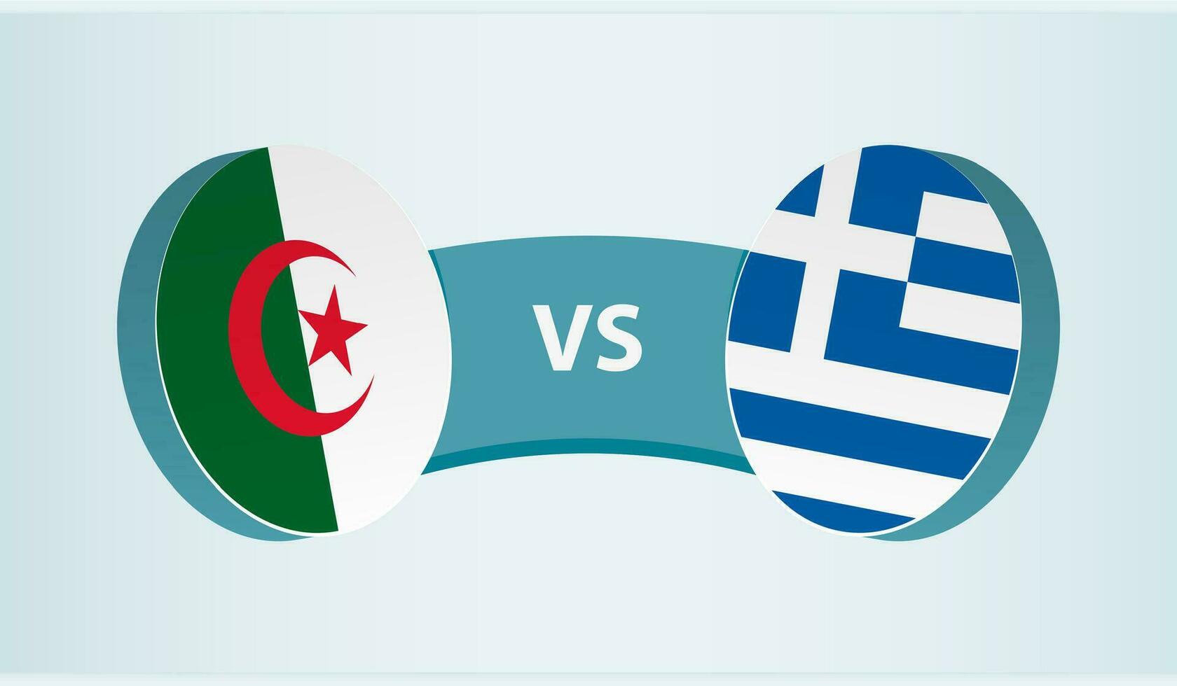 Argelia versus Grecia, equipo Deportes competencia concepto. vector
