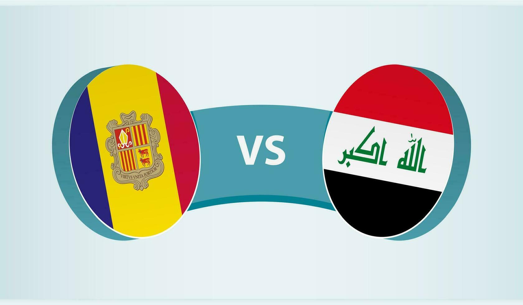 andorra versus Irak, equipo Deportes competencia concepto. vector