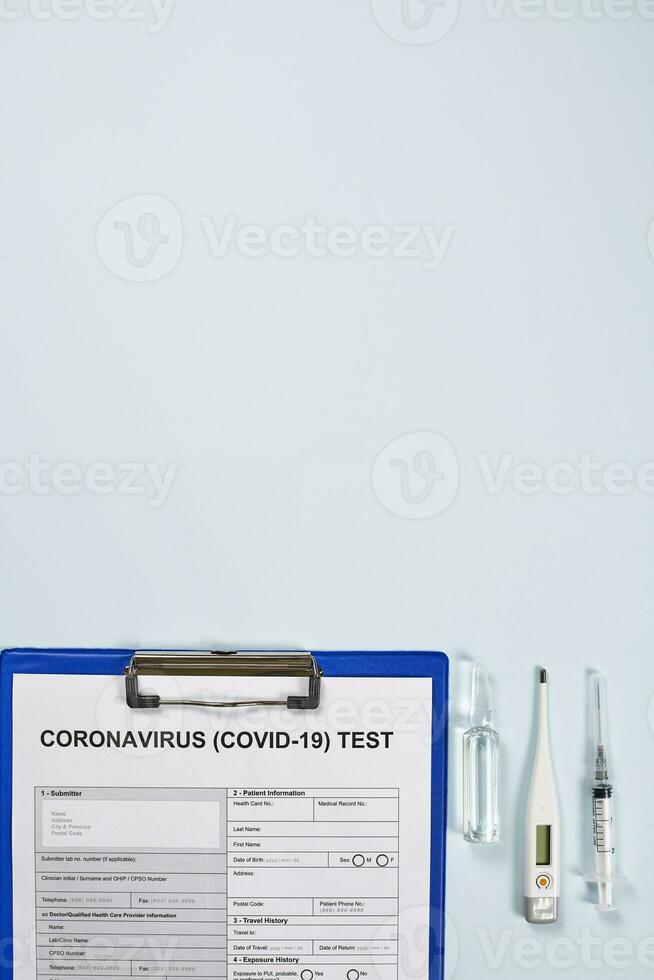 Coronavirus test form photo
