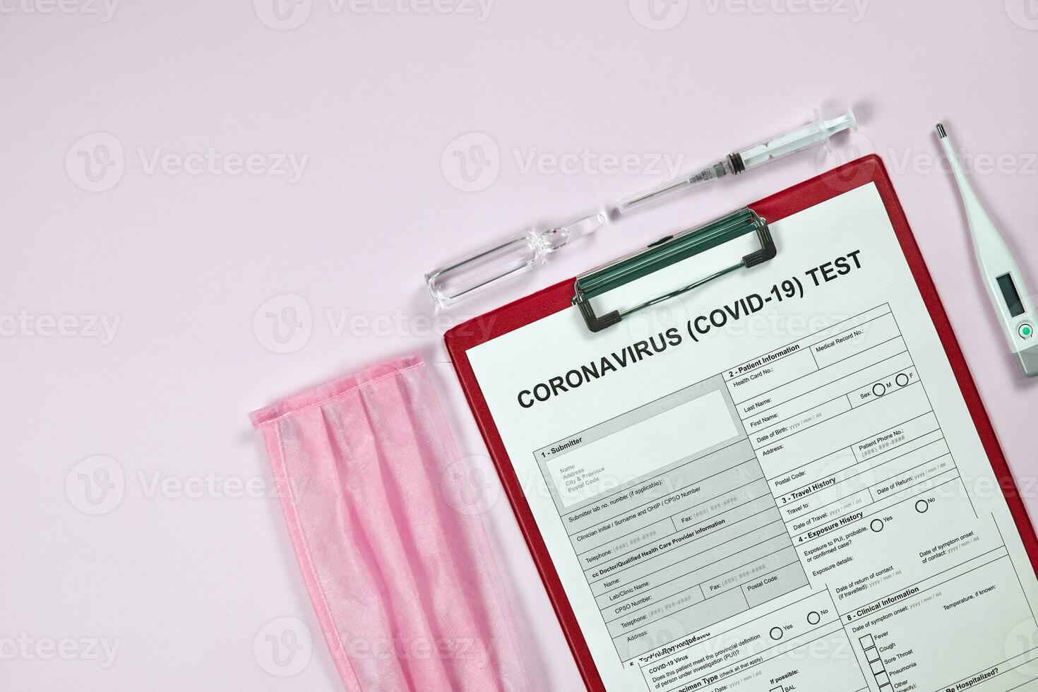 Coronavirus test form photo