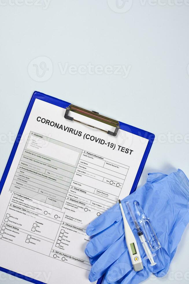 Coronavirus test form photo
