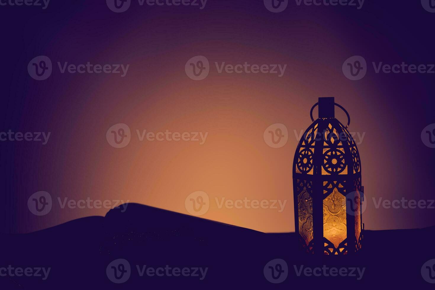 Arabic lantern and Holy Quran, Ramadan kareem background photo