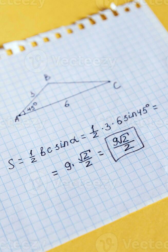 Homeschool. Studying mathematics in quarantine during covid-19 pandemic photo