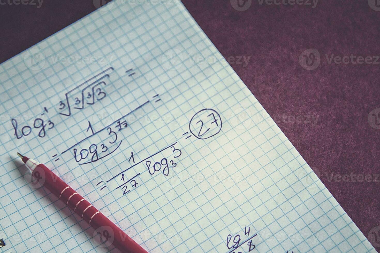 Homeschool. Studying mathematics in quarantine during covid-19 pandemic photo