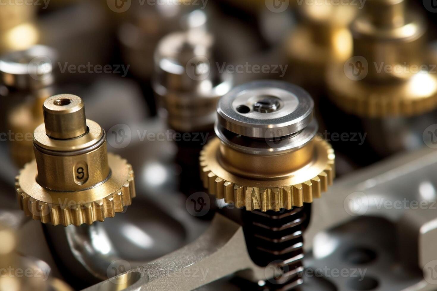 Camshaft close up Four valve per cylinder system, Generative AI