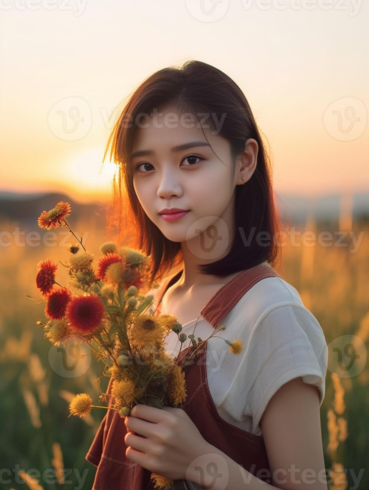 Closeup beautiful autumn bouquet in hands flower arrangement with