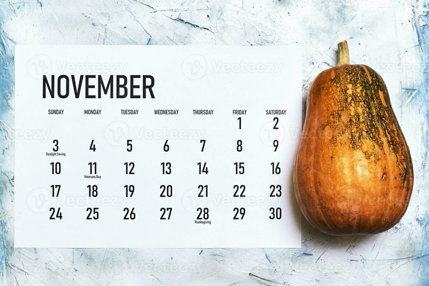 November 2020 monthly calendar on wood photo