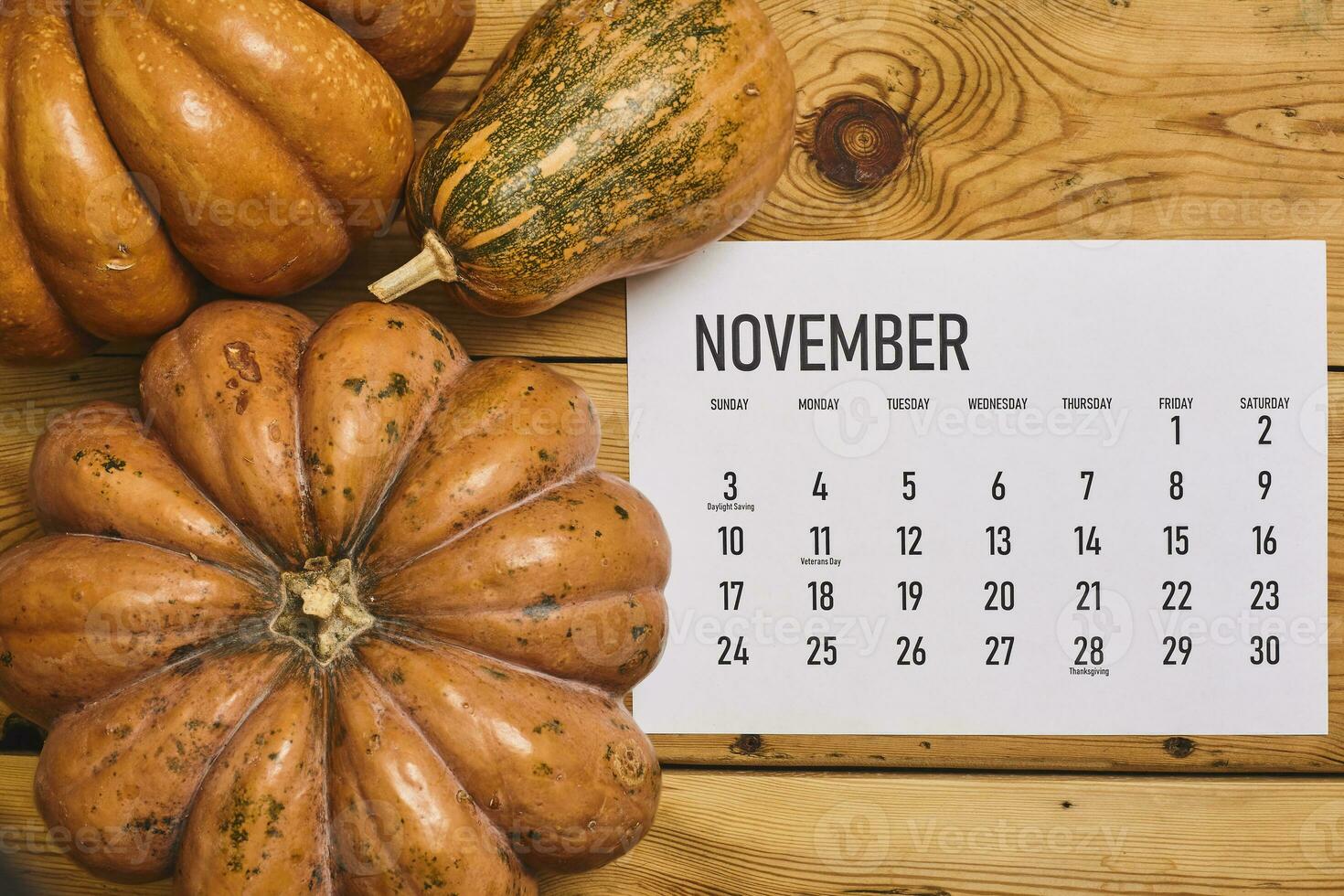 November 2020 monthly calendar on wood photo