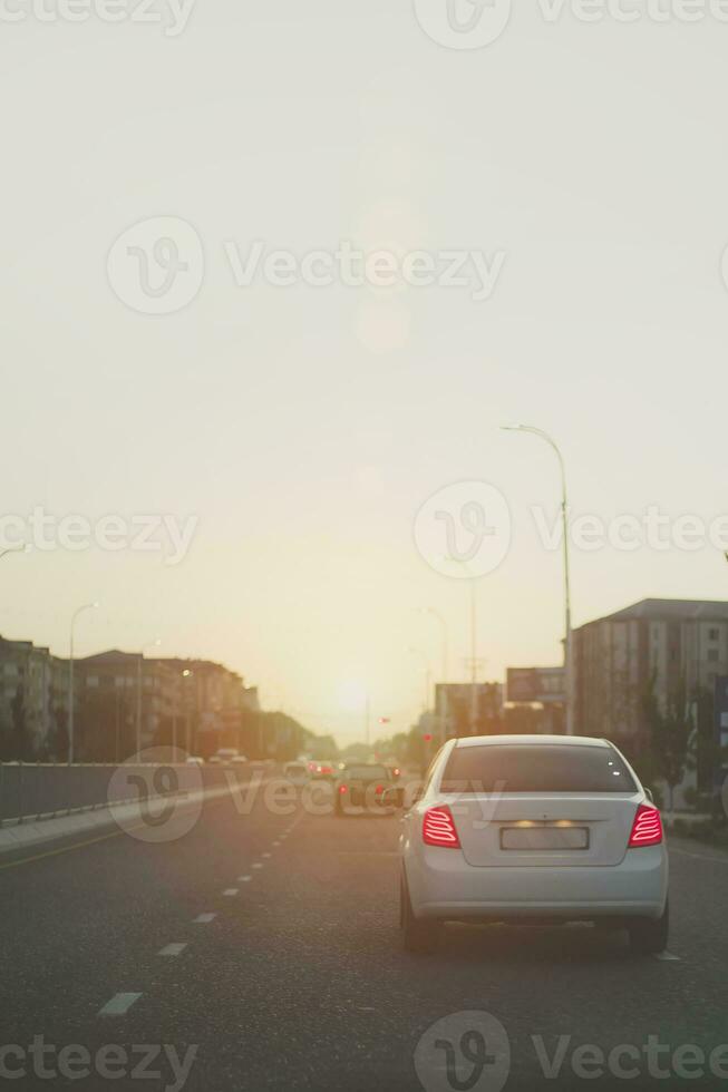 Traffic at sunset photo