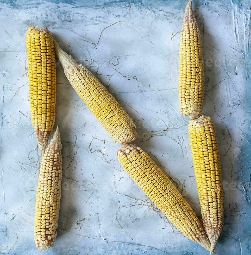 Letter N made with corns photo