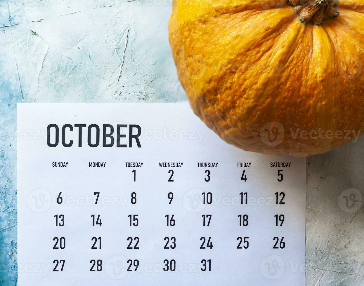 October 2019 calendar with Pumpkin photo